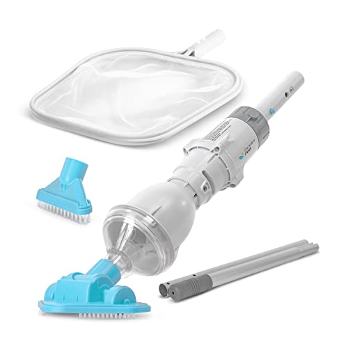 Paradies Pool Akku Poolsauger PP Star 02 Plus, inkl. Kescher und Stange | Nutzung ohne Kabel | schwenkbarer Saugkopf mit Bürste | Für Pools bis zu 10 m³ von Paradies Pool
