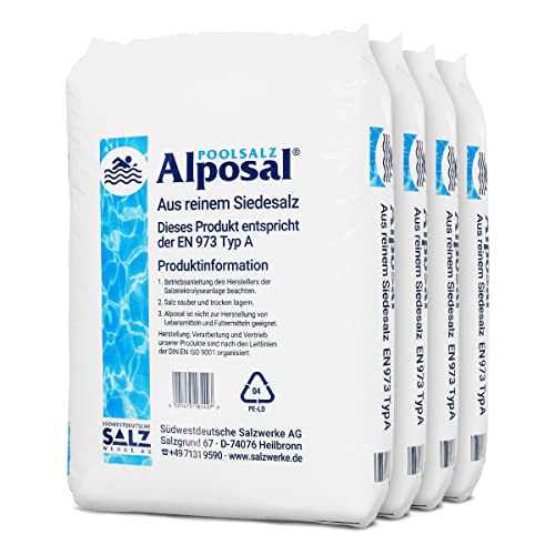 Alposal Poolsalz 150kg Poolsalz, Schwimmbadsalz, Chlorinator geeignet, Salzelektrolyse, Siedesalz inklusiv 1 Paar ARNOMED Einweghandschuh von Paradies Pool