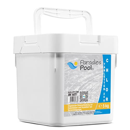 Paradies Pool Chlortabletten für Pool 20 g, Schwimmbecken, organisch, schnell löslich, Inhalt: 5 kg von Paradies Pool