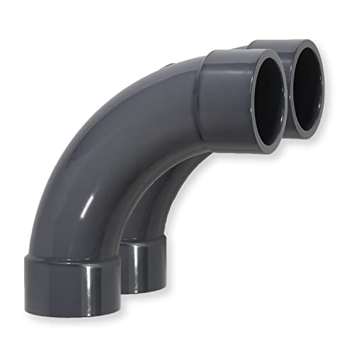 Paradies Pool PVC Fitting Bogen 90° Ø 50mm mit Klebemuffen, PVC-U Muffe Rohrverbinder Rohr Schlauch Klebefitting zum verkleben, Qualität aus Europa, Menge: 2 Stück von Paradies Pool