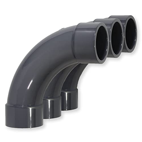 Paradies Pool PVC Fitting Bogen 90° Ø 50mm mit Klebemuffen, PVC-U Muffe Rohrverbinder Rohr Schlauch Klebefitting zum verkleben, Qualität aus Europa, Menge: 3 Stück von Paradies Pool
