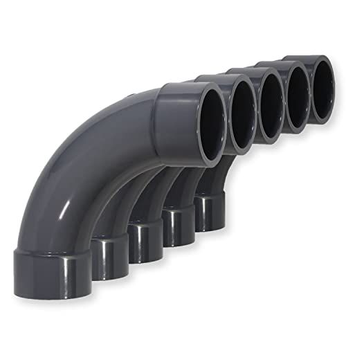 Paradies Pool PVC Fitting Bogen 90° Ø 50mm mit Klebemuffen, PVC-U Muffe Rohrverbinder Rohr Schlauch Klebefitting zum verkleben, Qualität aus Europa, Menge: 5 Stück von Paradies Pool