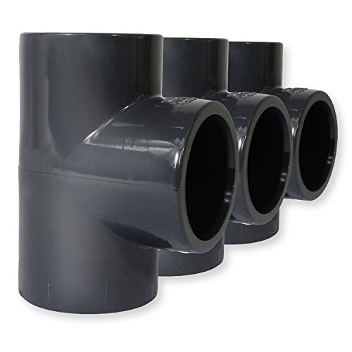 Paradies Pool PVC Fitting T-Stück Ø 50mm 90° mit Klebemuffen, PVC-U Muffe Rohrverbinder Rohr Schlauch Klebefitting zum verkleben, Qualität aus Europa, Menge: 3 Stück von Paradies Pool