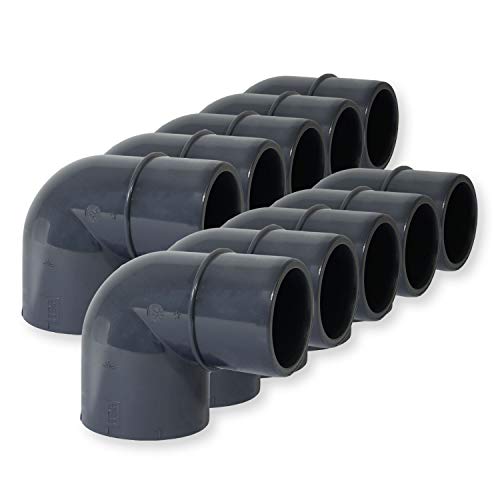 Paradies Pool PVC-U Fitting Winkel 90°, Ø 50mm Klebemuffe x Ø 40/50mm Klebestutzen, PVC-U Muffe Rohrverbinder Klebefitting 90 Grad zum verkleben, Qualität aus Europa, Menge: 10 Stück von Paradies Pool