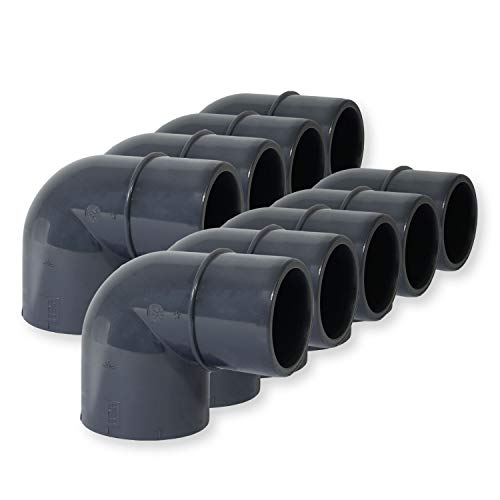 Paradies Pool PVC-U Fitting Winkel 90°, Ø 50mm Klebemuffe x Ø 40/50mm Klebestutzen, PVC-U Muffe Rohrverbinder Klebefitting 90 Grad zum verkleben, Qualität aus Europa, Menge: 9 Stück von Paradies Pool