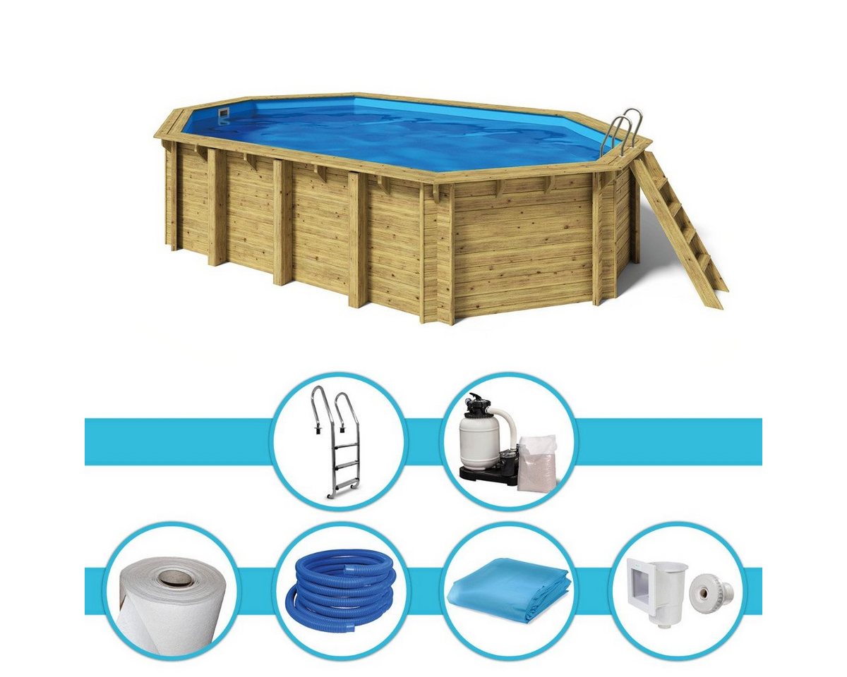 Paradies Pool Pool, Holzpool Cariba 657x407x138cm, Folie blau 0,8mm von Paradies Pool