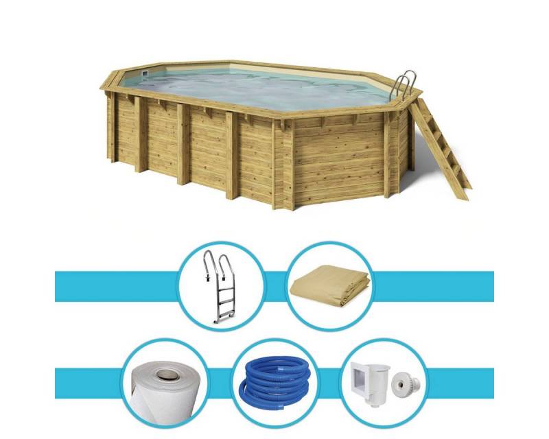 Paradies Pool Pool, Holzpool Cariba 657x407x138cm, Folie sand 0,8mm von Paradies Pool