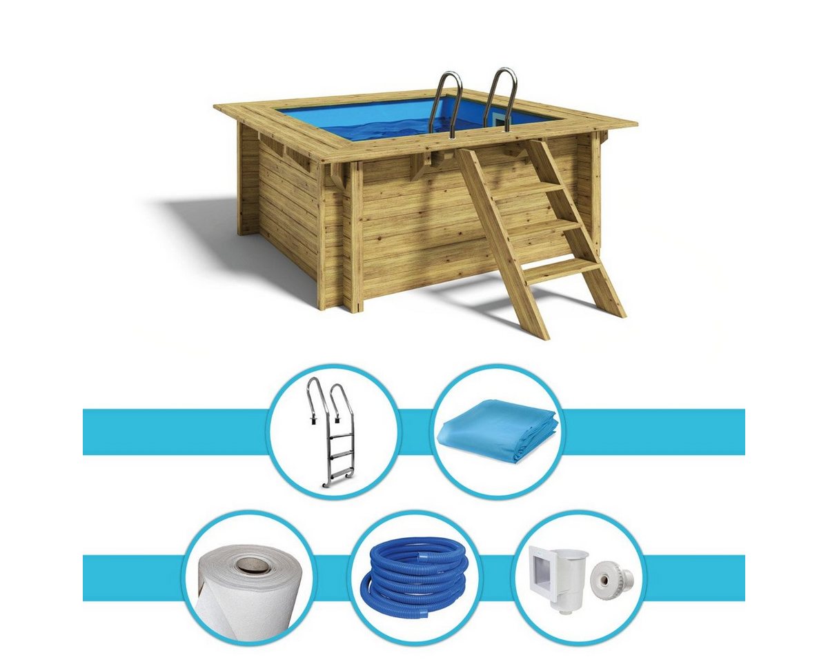 Paradies Pool Pool, Holzpool Lulu 200x200x104cm, Folie blau 0,8mm von Paradies Pool