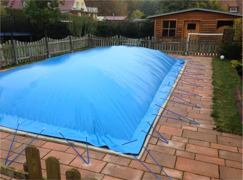 Paradies Pool Pool-Abdeckplane, Aufblasbare Abdeckplane AirCover" rechteck 3,50 x 7,00m blau" von Paradies Pool