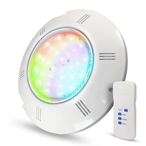 Paradies Pool Seamaid Flachscheinwerfer LED RGB inklusive Fernbedienung 17 Watt 510 Lumen 15.000 Betriebsstunden Strahler Poolbeleuchtung von Paradies Pool