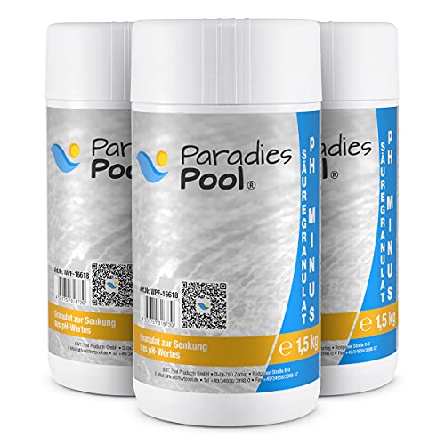 Paradies Pool pH Minus Granulat 4,5 kg, pH Senker Schwimmbecken Pool von Paradies Pool