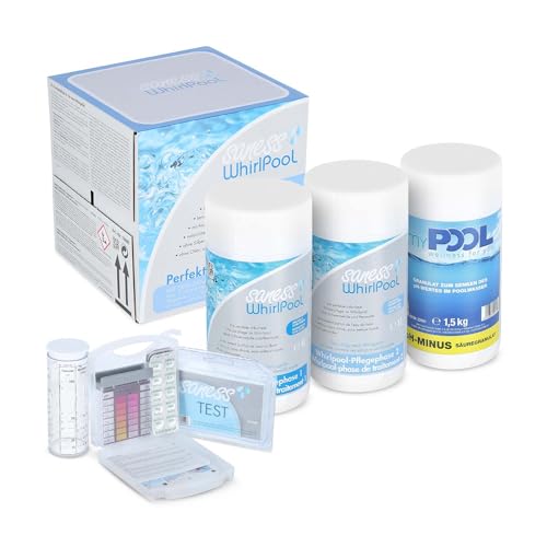 SANESS Whirlpool Wasserpflege Saison Set Chlorfreie Desinfektion Chlorersatz für 5 m³ Wasser von Paradies Pool