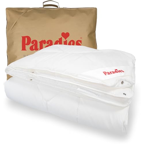 PARADIES 4 Jahreszeiten Bettdecke 135x200 cm - Prima Varietta Bio, Öko-Tex 100 Klasse 1, medizinisch getestet, Knöpfbare 4-Jahreszeitendecke 135 x 200 von PARADIES