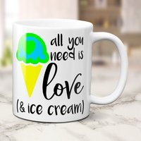 Personalisierte Schöne Eiscreme-Tasse - Anpassbares Eiscreme-Druck-Geschenk von ParadiseGiftMugs