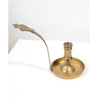 Vintage Sammlerstück Kerzenhalter Aus Massivem Messing Mit Filigranem Griff Made in India von ParadiseVtgJewelry