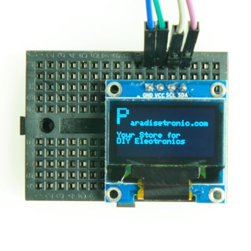 Paradisetronic.com 0,96" OLED Display Modul mit 128x64 Pixel, I2C, 3.3V/5V, blau kompatibel mit z.B. Arduino, Raspberry Pi, ESP32, STM32 von Paradisetronic.com