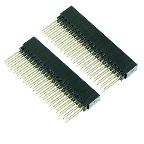 Paradisetronic.com Stapelbare Buchsenleiste für Raspberry Pi 2/3/4/5/Zero, 2x20-polig, 2er Pack (2x20) von Paradisetronic.com