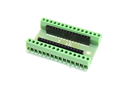 Paradisetronic.com Anschlussklemmen-Bausatz, Terminal Expansion, Proto Shield mit Anreihklemmen zum Prototyping für Arduino Nano von Paradisetronic.com