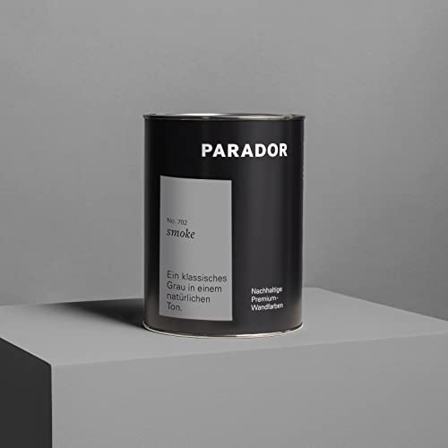 Parador Wandfarbe Smoke grau dunkel rauchig 2,5 L - nachhaltige Premium Innenfarbe matt - hohe Deckkraft tropffest spritzfest ergiebig schnelltrocknend geruchsneutral vegan von Parador