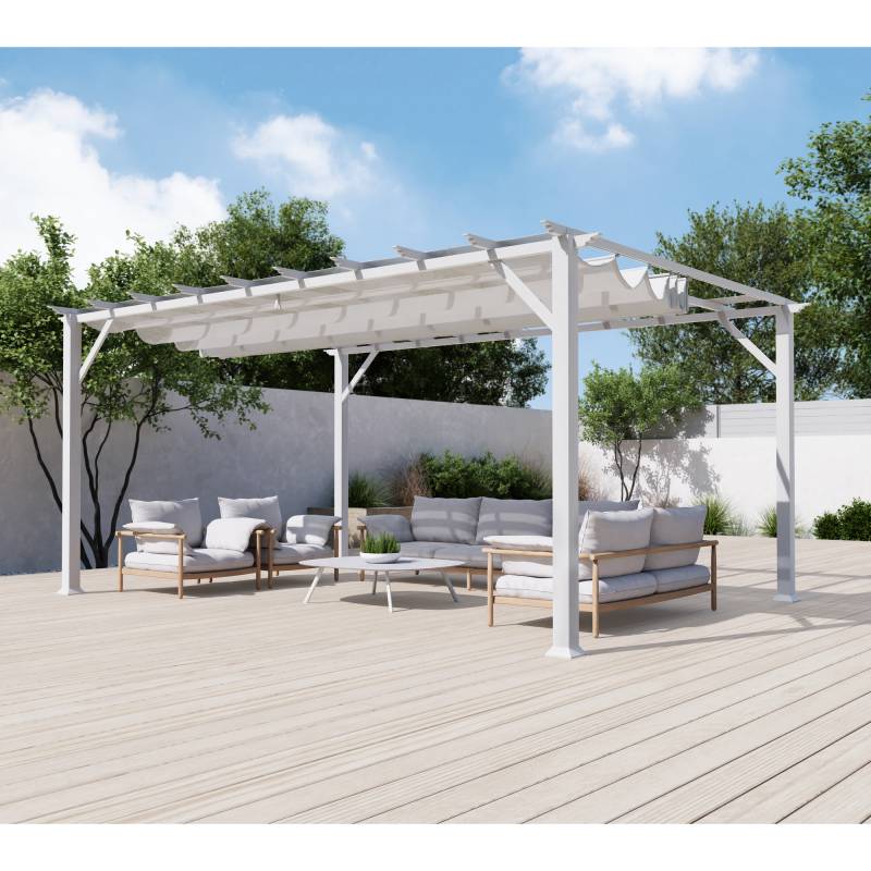 Paragon-Outdoor Pergola 'Florenz' weiß 350 x 505 x 236 cm von Paragon-Outdoor