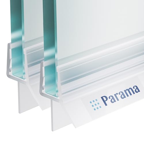 2 Stück Sealify Ersatz Duschdichtung PVC Dichtung für 5mm 6mm 7mm 8mm Glastür Duschwand Duschkabine Wasserabweiser Schwallschutz Abdichtung Leiste - Transparent (2x100cm) von Parama