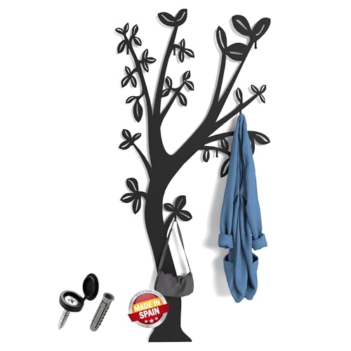 Metall garderobenleiste 170x75cm 6 jackenhaken | wand garderobenpaneel modern | garderobenhaken schwarz | gaderobenpanelle vorzimmer | baum garderobe wand | garderobe flur schmal im minimalist von Parametric Style