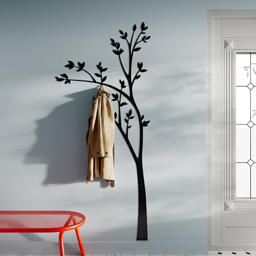 Wandgarderobe Paneel Baum– Design Garderobenleiste in Schwarz – Moderne Garderobe für Flur – Wandpaneele mit 6 Kleiderhaken 190x83cm – Minimalismus-Stil – Flurgarderobe Schmal - Kleiderhaken Garderobe Wandgarderobe Paneel Baum– Design Garderobenleiste in Schwarz – Moderne Garderobe für Flur – Wandpaneele mit 6 Kleiderhaken 190x83cm – Minimalismus-Stil – Flurgarderobe Schmal - Kleiderhaken Garderobe von Parametric Style