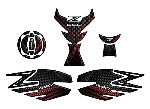 Paraserbatoio.it Aufkleber aus Harz, 3D-Effekt, kompatibel mit Kawasaki Z650 (Metallic Spark Black - Metallic Flat Spark Black, Komplettset) von Paraserbatoio.it