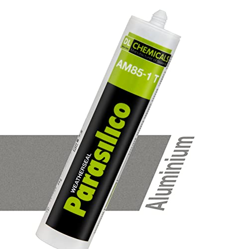 Profi Silikon Parasilico 310ml Kartusche Dichtstoff Sanitär, Küchenbereich, Innen-und Außen Bausilikon, Große Farbauswahl (silber/aluminiumgrau) von Parasilico