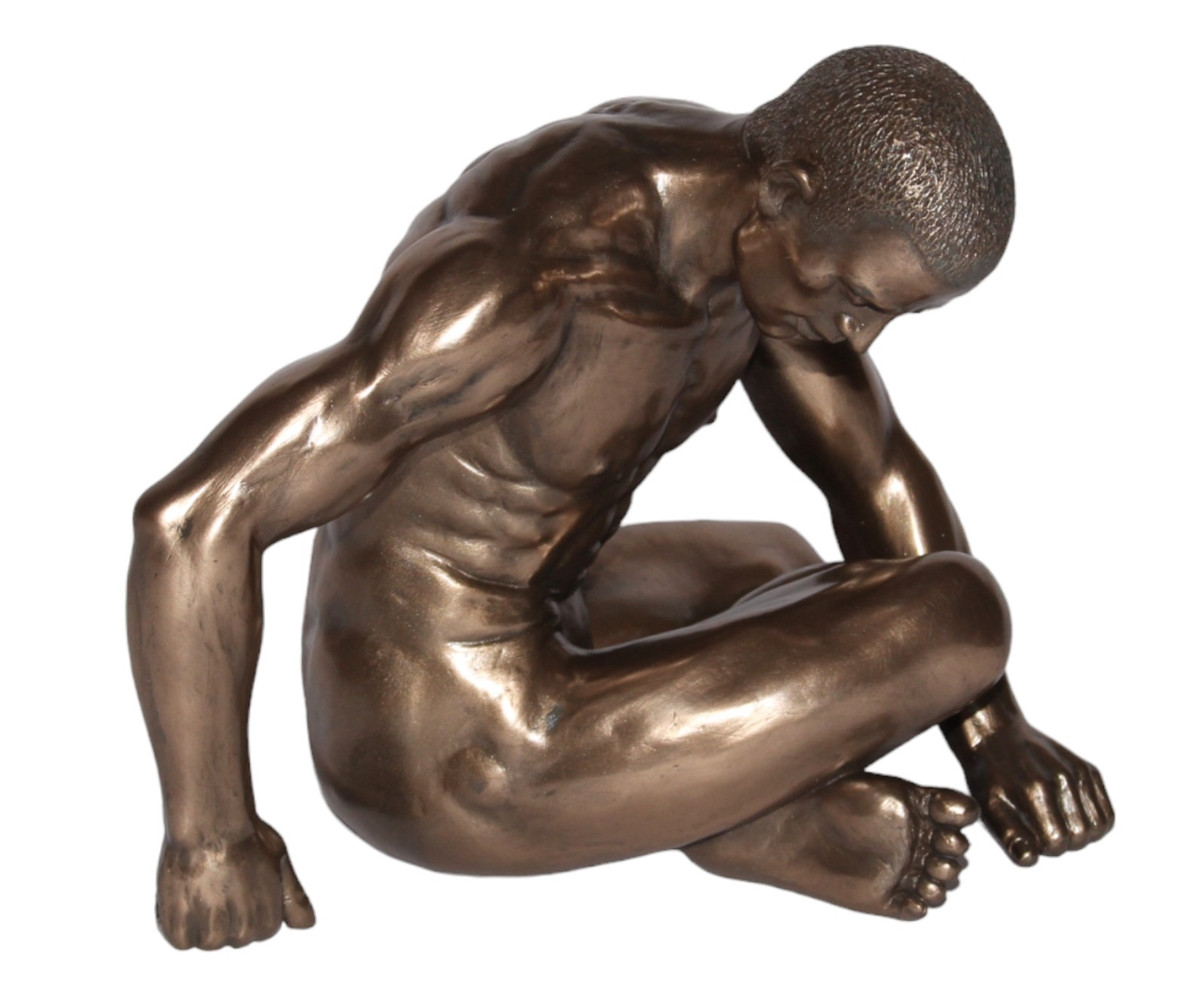 Deko Figur Body Talk Kollektion Nackter Mann Schneidersitz B 19,5 cm Bodybuilder Skulptur von Parastone