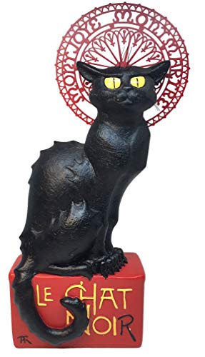Figur Le chat noir nach Théophile-Alexandre Steinlen, orig Parastone, schwarze Katze von Parastone