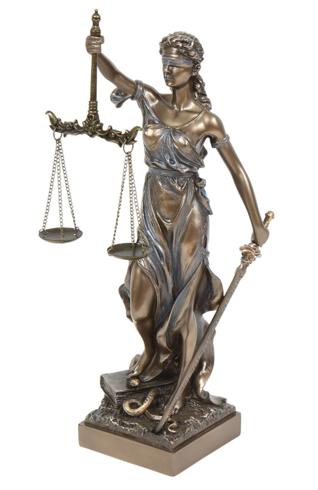 Justitia Statue Göttin der Gerechtigkeit Dekofigur Skulptur mit Waage Schwert H 31 cm Bronzeoptik Justitia Statue Göttin der Gerechtigkeit Dekofigur Skulptur mit Waage Schwert H 31 cm Bronzeoptik von Parastone