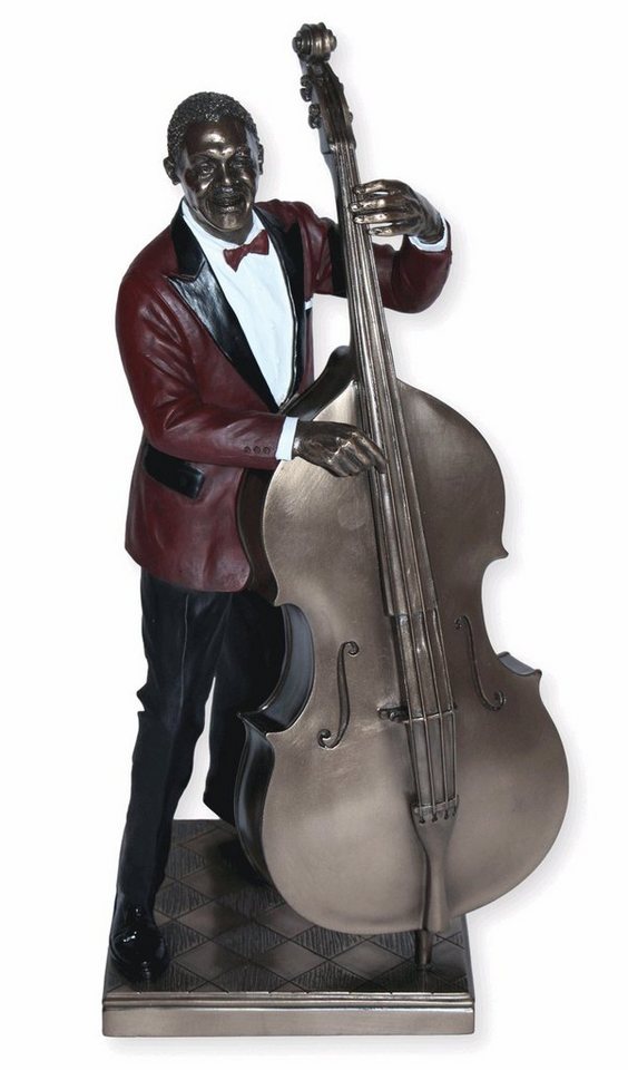 Parastone Dekofigur Deko Figur Jazz Musiker Bassist H 32 cm Jazz Band Dekofigur mit Bass von Parastone