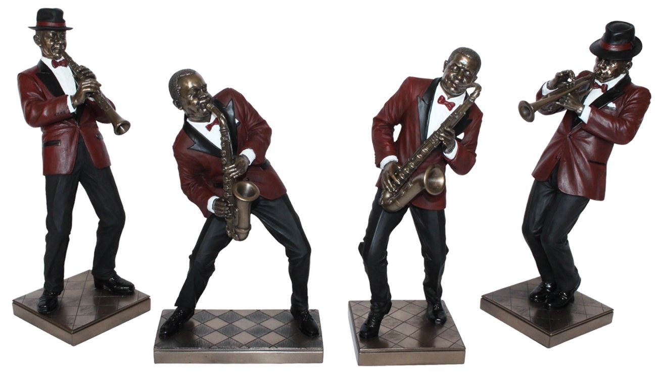 Parastone Dekofigur Deko Figur Jazz Musiker Figuren Blasinstrumente H 26-30 cm Jazz Band von Parastone