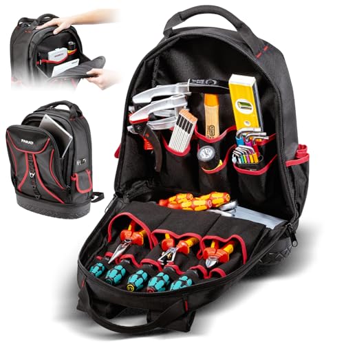 Parat Werkzeugrucksack Basic Back Pack (für ca. 50 Werkzeuge, ergonomische Ordnungs- und Transporttasche) 5990830991, schwarz von Parat