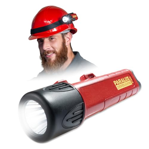 PARAT PARALUX PX0 | ATEX Helmleuchte mit 120 Lumen & 150 m Reichweite | EX-geschützte LED Sicherheitsleuchte Zone 0/21 | Wasserdichte Einhand-Taschenlampe aus Polycarbonat von Parat