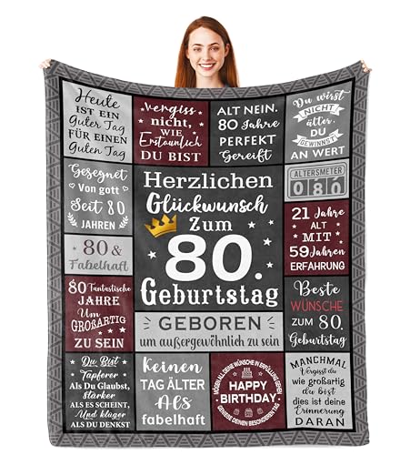 Parcae Geschenke zum 80 Geburtstag Mann, 80. Geburtstag Mann, 1945 Jahrgang Geschenk, Deko 80 Geburtstag Mann, Geschenk 80. Geburtstag Mann Frauen Decke 200x150CM von Parcae