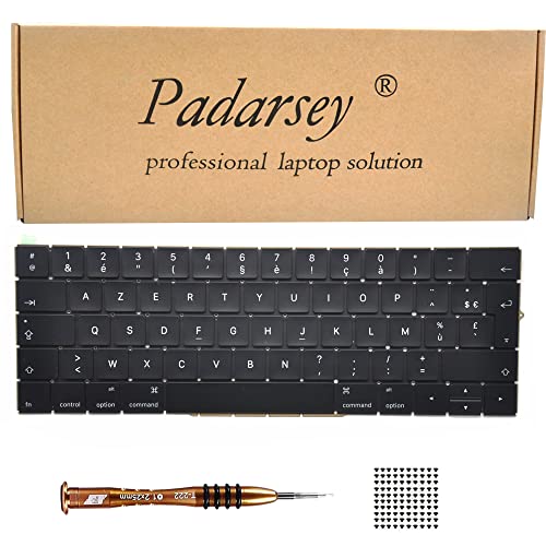 Padarsey Ersatz Clavier français Tastatur Kompatibel für MacBook Pro13 A1706 15" A1707 2016 2017 mit 80 Schrauben Schraubenzieher von Pardarsey