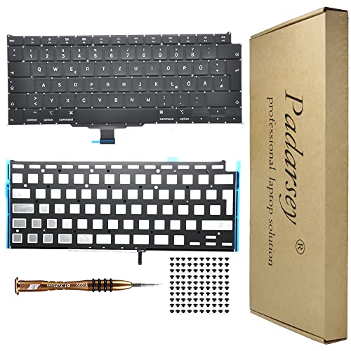 Padarsey Ersatz Hintergrundbeleuchtung Deutsch QWERTZ Tastatur Kompatibel mit MacBook Air 13" Retina A2179 2020 +Tastatur Schrauben+ Schraubendreher von Pardarsey