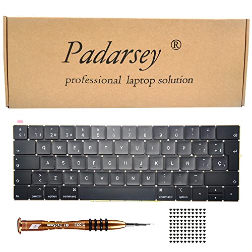 Padarsey Ersatz Spanisch ESPAÑOL Teclado Tastatur Kompatibel für MacBook Pro13 A1706 15" A1707 2016 2017 mit 80 Schrauben Schraubenzieher von Pardarsey