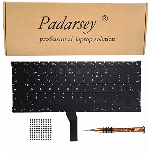 Padarsey Spanisch Español Tastatur mit 80 PCE Schrauben kompatibel für MacBook Air 13 A1369 A1466 Serie 2011 2012 2013 2014 2015 mit Schraubenzieher von Pardarsey