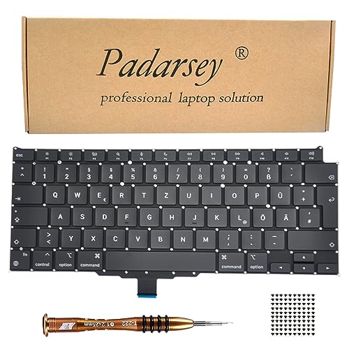 Pardarsey Ersatz Deutsch QWERTZ Tastatur Kompatibel für MacBook Air Retina 13" M1 A2337 Ende 2020 Jahr Tastatur + Schrauben + Schraubendreher von Pardarsey