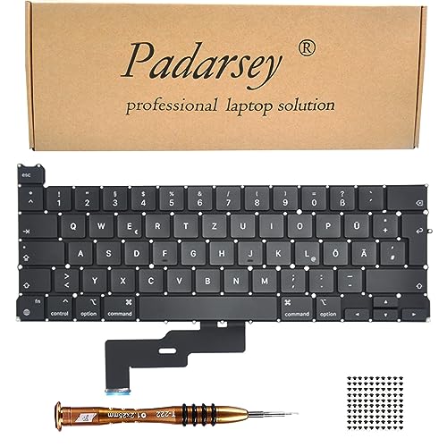 Pardarsey Ersatz Deutsch QWERTZ Tastatur Kompatibel für MacBook Pro 13" A2338 2020 2022 Jahr Tastatur + Schrauben + Schraubendreher von Pardarsey