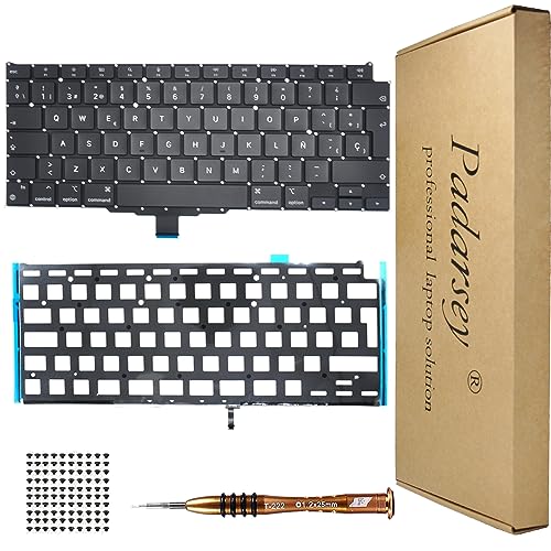 Pardarsey Ersatz Hintergrundbeleuchtung Spanisch ESPAÑOL Teclado Kompatibel für MacBook Air Retina 13" M1 A2337 Ende 2020 Jahr Tastatur + Schrauben + Schraubendreher von Pardarsey