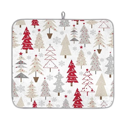 Abtropfmatte für Küchentheke, Weihnachtsbaum, saugfähig, wiederverwendbar, Mikrofaser, Abtropfmatte, hitzebeständig, 40,6 x 45,7 cm Abtropfmatte für Küchentheke, Weihnachtsbaum, saugfähig, wiederverwendbar, Mikrofaser, Abtropfmatte, hitzebeständig, 40,6 x 45,7 cm von Pardick