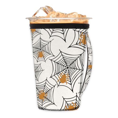 Halloween-Spinnennetze, wiederverwendbare Isolator-Kaffeehüllen für Getränke, Getränke, Neopren-Halter mit Griff für die meisten Kaffee- oder Eisgetränke, 850 - 907 ml Halloween-Spinnennetze, wiederverwendbare Isolator-Kaffeehüllen für Getränke, Getränke, Neopren-Halter mit Griff für die meisten Kaffee- oder Eisgetränke, 850 - 907 ml von Pardick