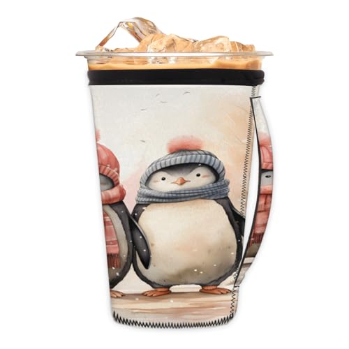 Pinguin wiederverwendbare Isolator-Kaffeehüllen für Getränke, Winterpinguine, Neopren-Halter mit Griff für die meisten Kaffee- oder Eisgetränke, 850 - 907 ml Pinguin wiederverwendbare Isolator-Kaffeehüllen für Getränke, Winterpinguine, Neopren-Halter mit Griff für die meisten Kaffee- oder Eisgetränke, 850 - 907 ml von Pardick