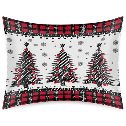 Satin-Kissenbezug mit Weihnachtsbüffelbaum für Haar und Haut, Standardgröße, 50,8 x 66 cm, Kissenbezug mit Reißverschluss, seidiger Kissenbezug, Dekoration für Schlafzimmer Satin-Kissenbezug mit Weihnachtsbüffelbaum für Haar und Haut, Standardgröße, 50,8 x 66 cm, Kissenbezug mit Reißverschluss, seidiger Kissenbezug, Dekoration für Schlafzimmer von Pardick