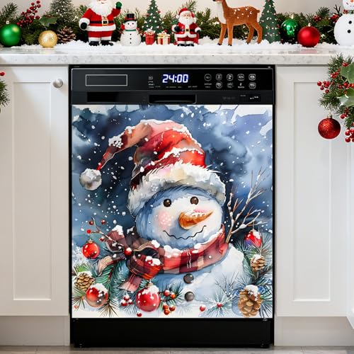 Weihnachtliche Schneemann-Geschirrspüler-Magnetabdeckung, 58,4 cm B x 66 cm H, Kühlschrank-Magnetaufkleber, wiederverwendbare Magnetplatte, Aufkleber für Waschmaschine, Kühlschrank, Mikrowelle Weihnachtliche Schneemann-Geschirrspüler-Magnetabdeckung, 58,4 cm B x 66 cm H, Kühlschrank-Magnetaufkleber, wiederverwendbare Magnetplatte, Aufkleber für Waschmaschine, Kühlschrank, Mikrowelle von Pardick