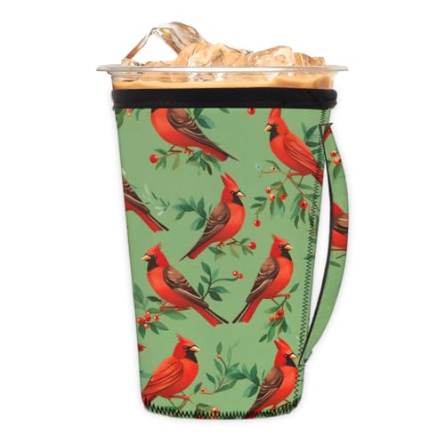 Wiederverwendbare Eiskaffeetassen-Hülle, Cardinals, Neopren, isolierte Hülsen, Becherabdeckung, Halter, Kaffeetassenhüllen mit Griff für kalte Getränke, Becher, 850 - 907 ml Wiederverwendbare Eiskaffeetassen-Hülle, Cardinals, Neopren, isolierte Hülsen, Becherabdeckung, Halter, Kaffeetassenhüllen mit Griff für kalte Getränke, Becher, 850 - 907 ml von Pardick